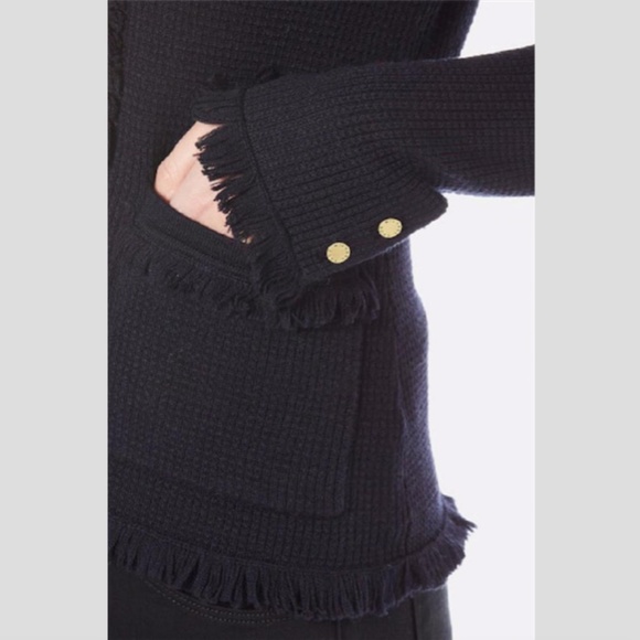 Michael Kors Fringe Merino Wool Cardigan - Picture 3 of 8